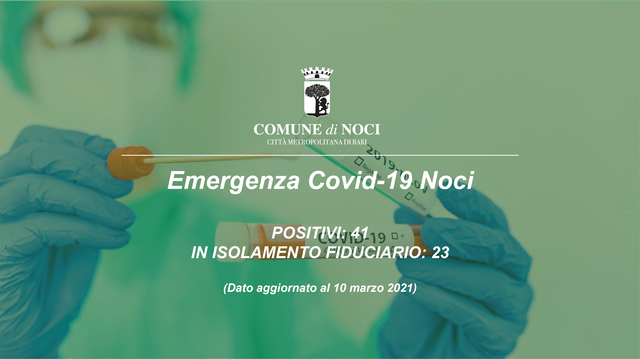 Emergenza Coronavirus: buoni i dati sul territorio comunale. Ma il Sindaco avverte: “Non dobbiamo abbassare la guardia: la situazione è critica!”