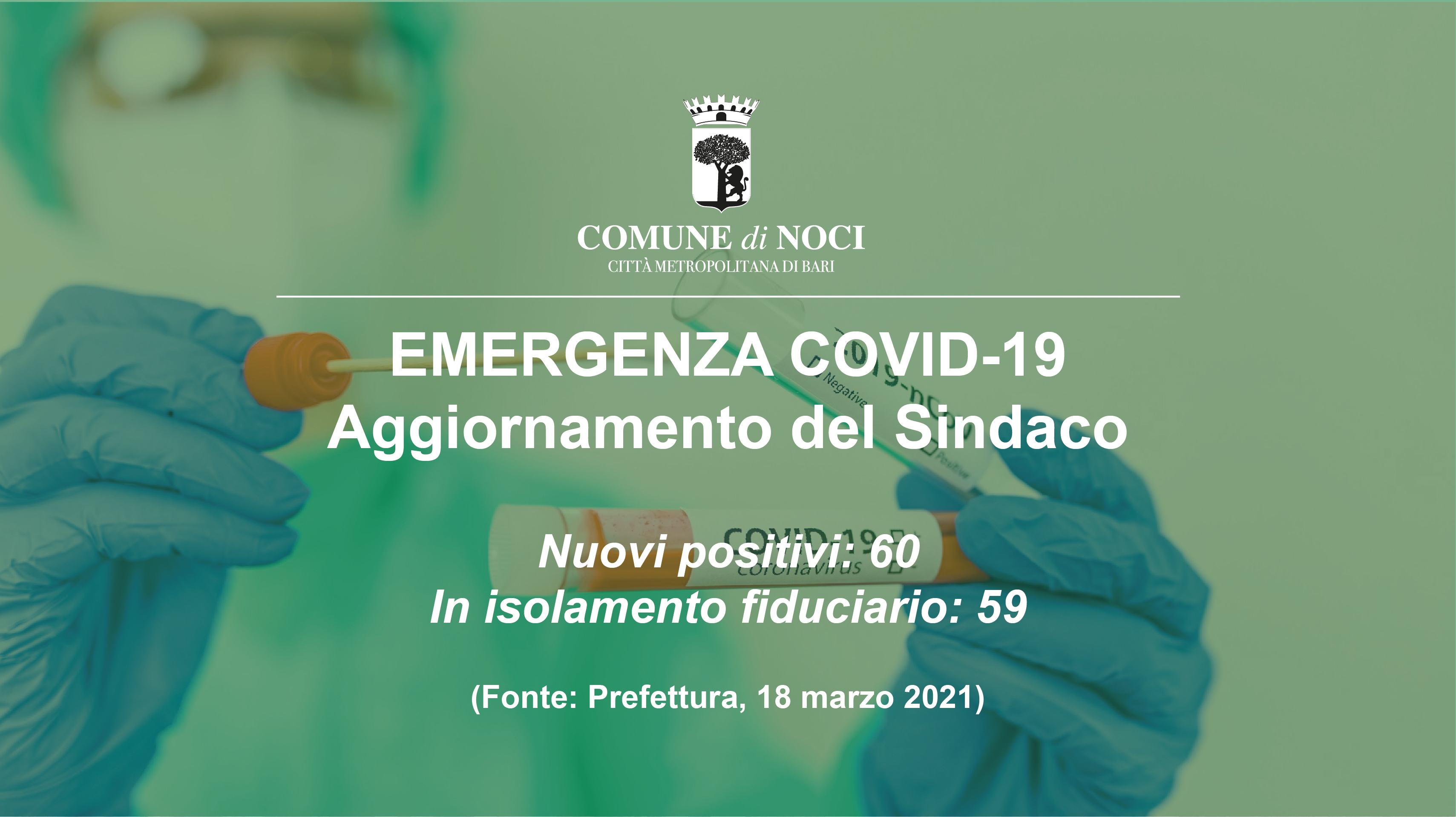 Emergenza Coronavirus: aggiornamento del Sindaco
