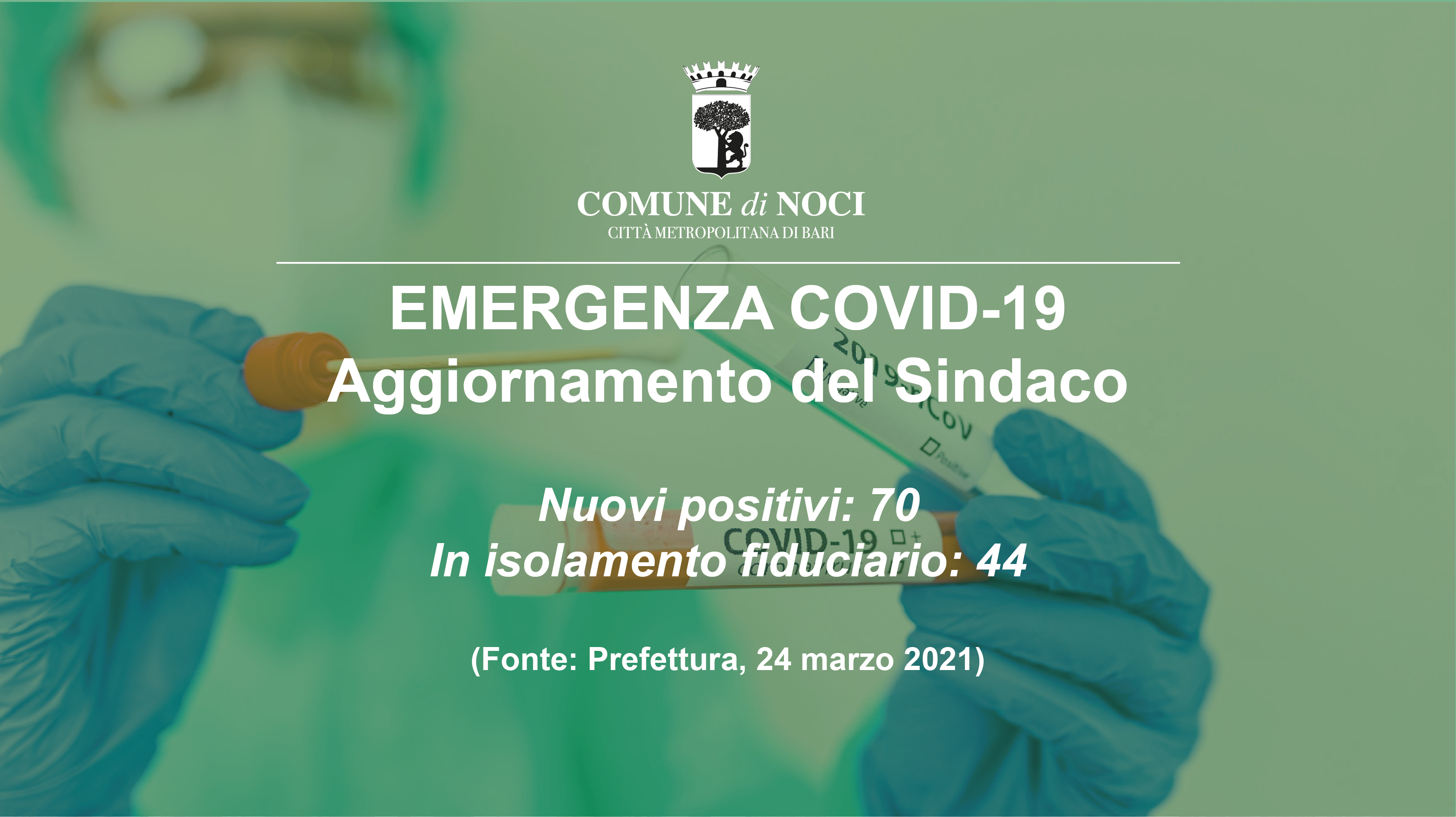 Emergenza Coronavirus: numeri in crescita. Il Sindaco: “Stop attività non consentite in casa”