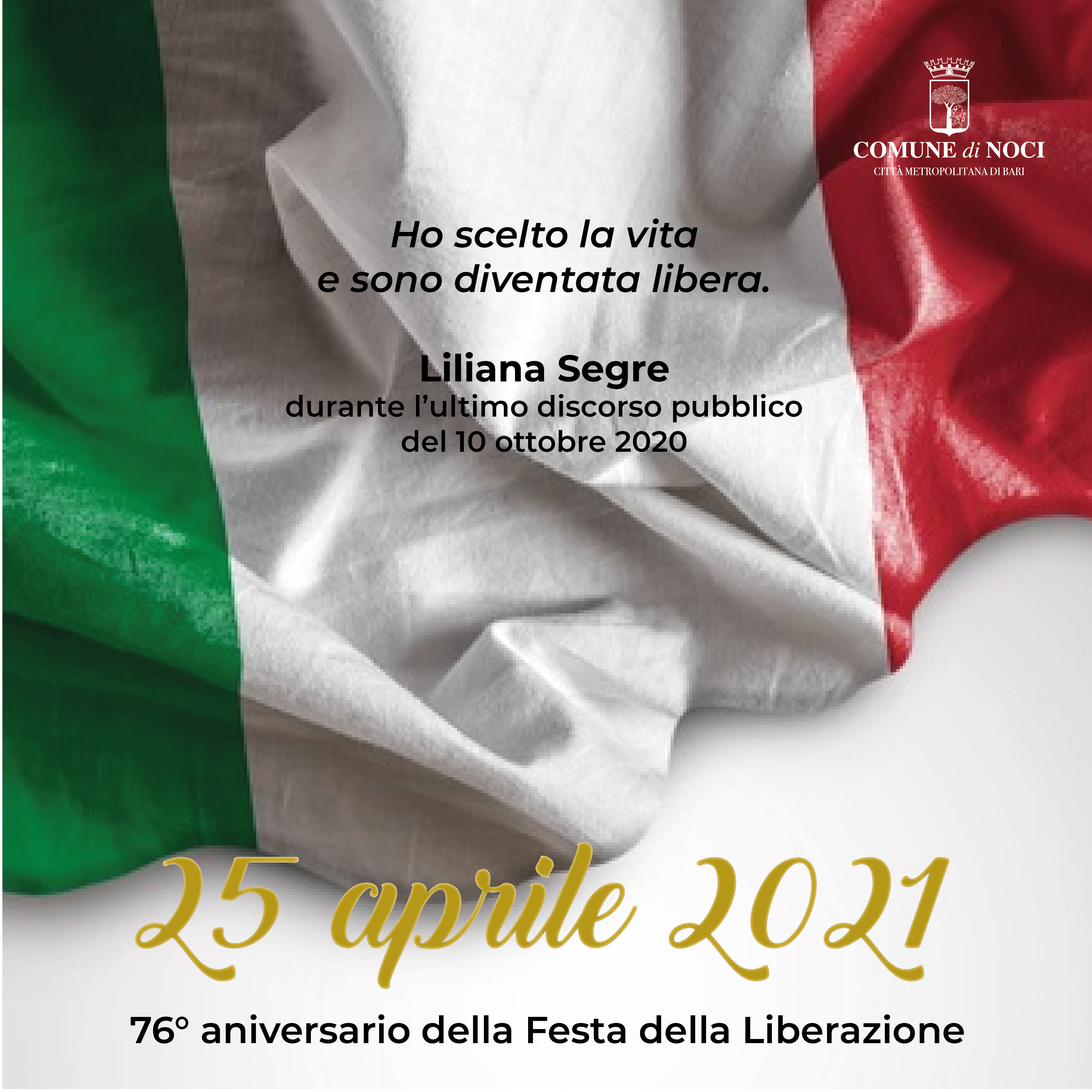 25 aprile 2021 Festa della Liberazione. L’Amministrazione Comunale contro l’odio, la violenza e le forme di discriminazione